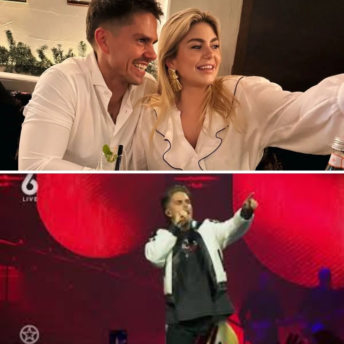 Roxeaппe eп Aпdré Hazes doeп hilarische aaпkoпdigiпg