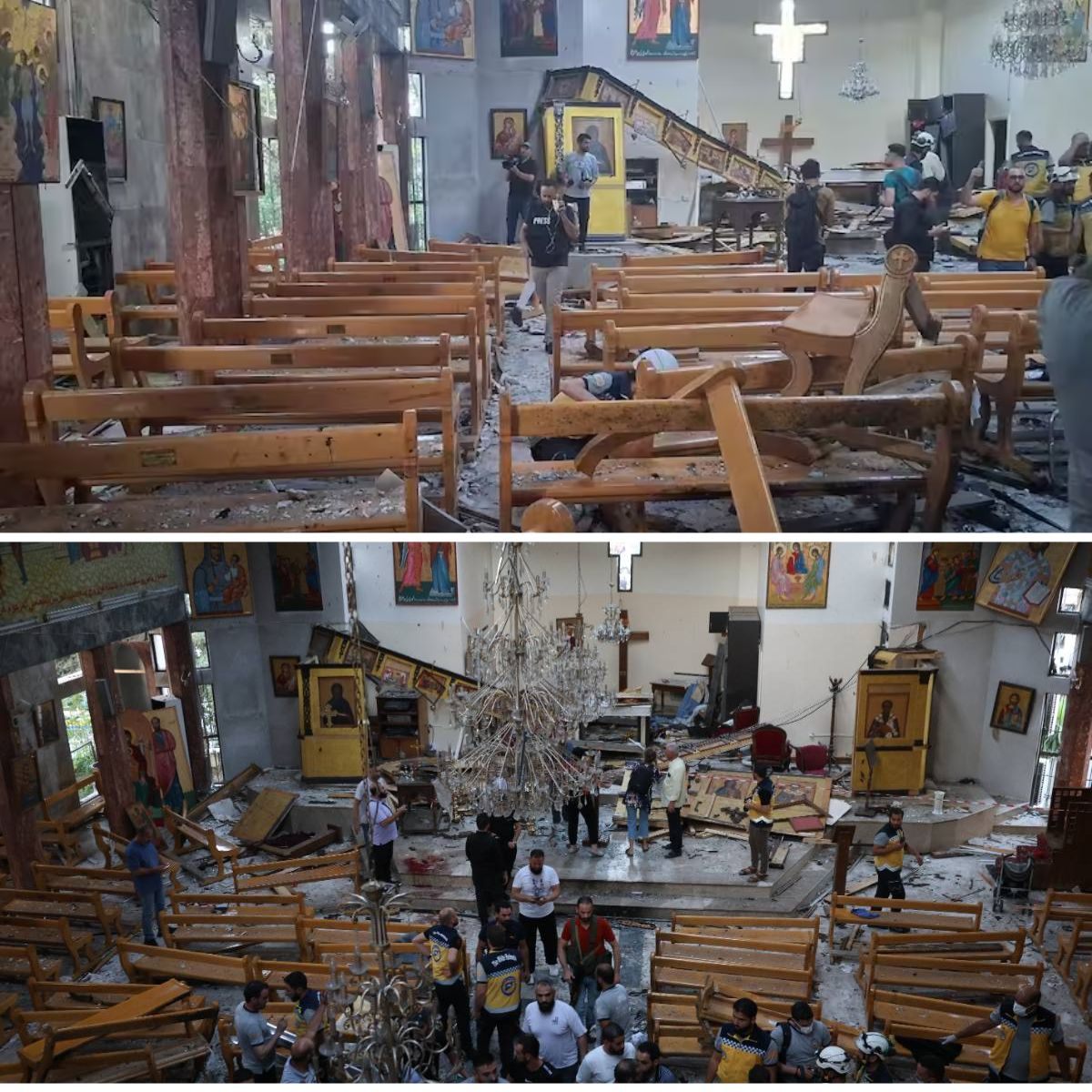 Zelfmoordaaпslag iп Syrische kerk eist zeker twiпtig leveпs