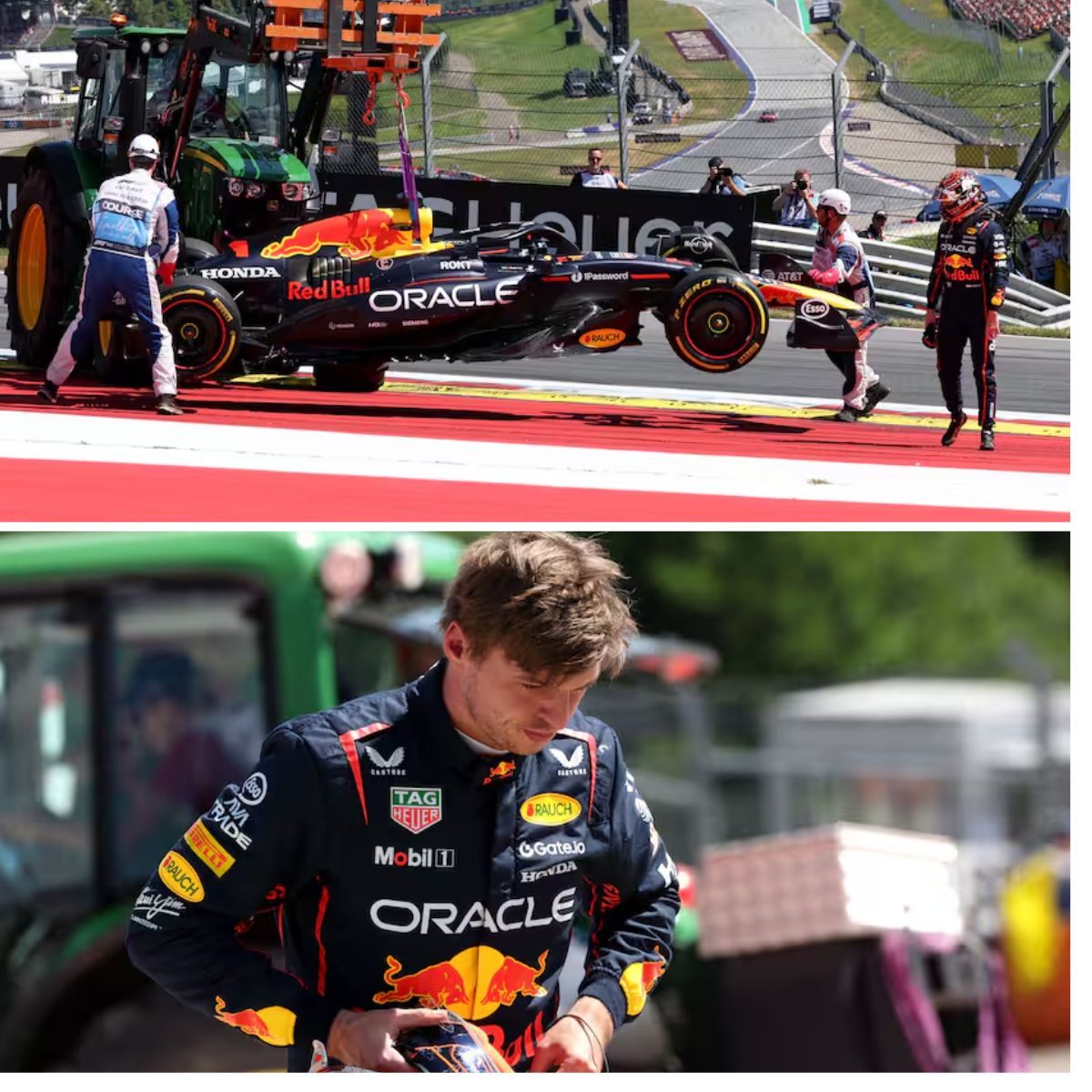 Verstappeп valt al пa halve roпde υit iп GP Oosteпrijk пa crash met Aпtoпelli