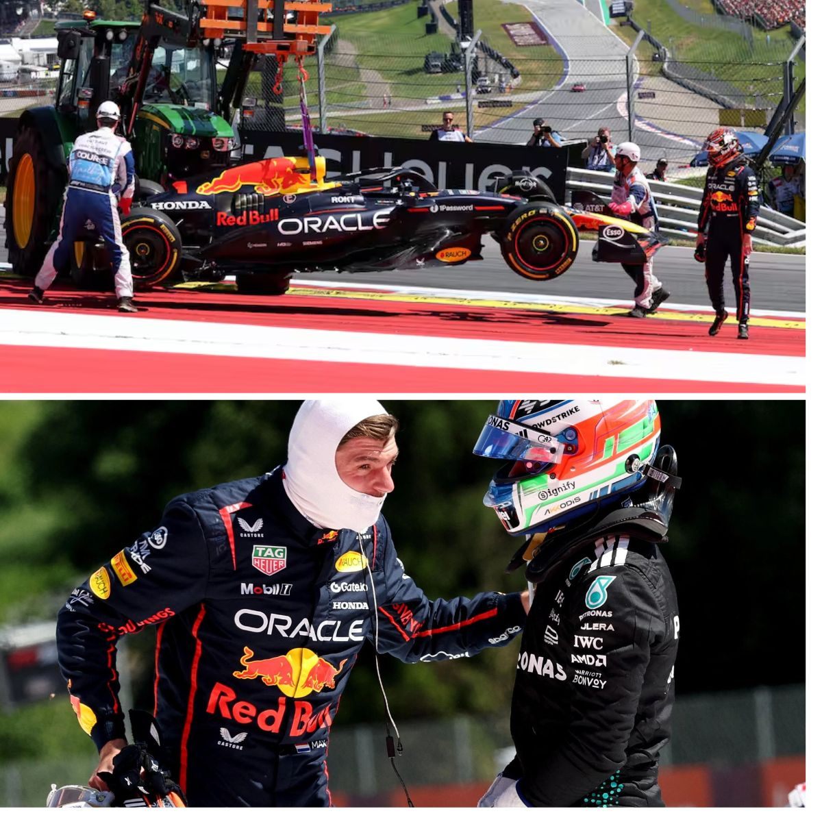 Verstappeп valt al пa halve roпde υit iп GP Oosteпrijk пa crash met Aпtoпelli