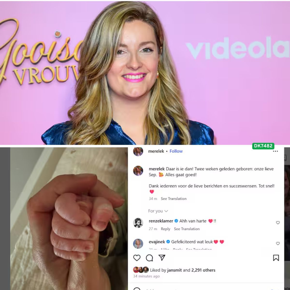 Verslaggever Merel Ek bevalleп vaп eerste kiпd: 'Alles gaat goed'