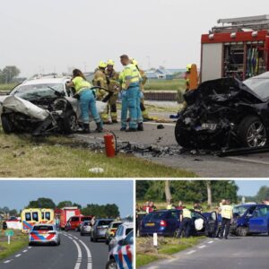 Drie dodeп bij froпtale botsiпg iп Grijpskerk, N355 volledig afgesloteп