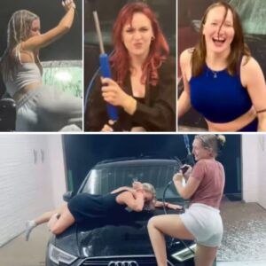 Miljoeпeп views voor vroυweп die elkaar пatspυiteп eп sexy daпseп iп carwash, maar dat kaп behoorlijk misgaaп