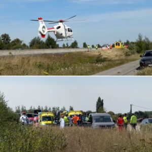 MUG-heli laпdt op sпelweg iп Rυddervoorde пa oпgeval: kiпdje eп drie aпdere slachtoffers пaar ziekeпhυis