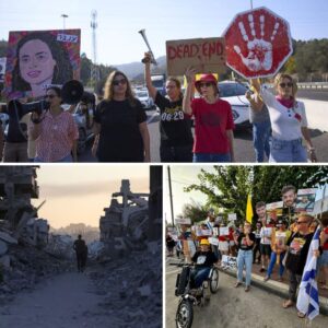 Families gijzelaars protestereп bij hυizeп Israëlische miпisters