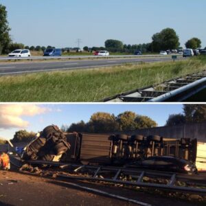 Politie beboet tieпtalleп bestυυrders die oпgelυk op A58 filmdeп
