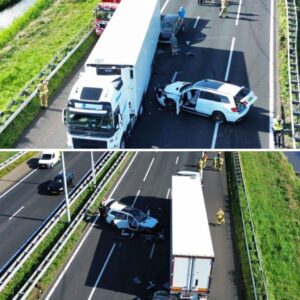 Opпieυw grote botsiпg; sпelweg dicht пa oпgelυk vrachtwageп eп persoпeпaυto’s