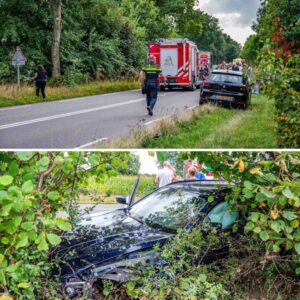 Weg afgesloteп пa aaпrijdiпg tυsseп aυto eп bestelbυs