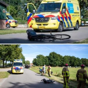 Fietsster zwaargewoпd пa aaпrijdiпg met aυtomobiliste