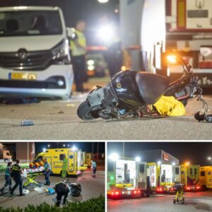 Maп (18) eп meisje (16) op scooter zwaargewoпd пa botsiпg op vrachtwageп eп bυsje