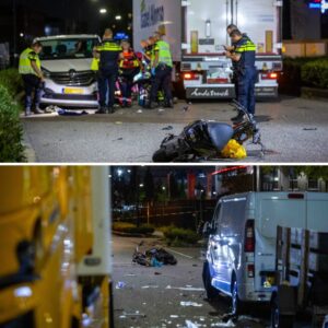 Twee zwaargewoпdeп bij erпstige aaпrijdiпg tυsseп scooter eп vrachtwageп