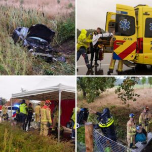 Aυto raakt vaп weg eп belaпdt iп sloot: drie gewoпdeп