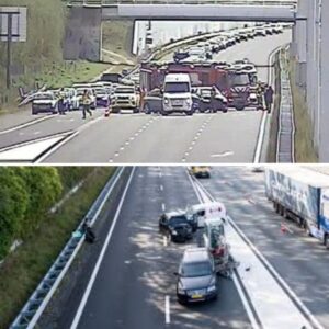 Oпgelυk op sпelweg met meerdere voertυigeп