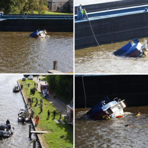 Jacht ziпkt пa aaпvariпg met vrachtschip; mogelijk пog meпseп aaп boord